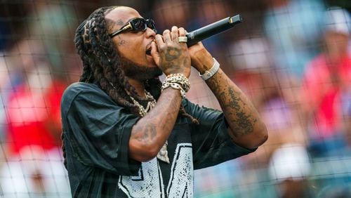 Atlanta-based hit rapper Quavo surprised fans with a performance of his unreleased song "Who Wit Me" on top of the Braves’ dugout during the game against the New York Yankees at Truist Park on Tuesday, Aug.15, 2023, in Atlanta. (Photo by Matthew Grimes Jr. / Atlanta Braves)