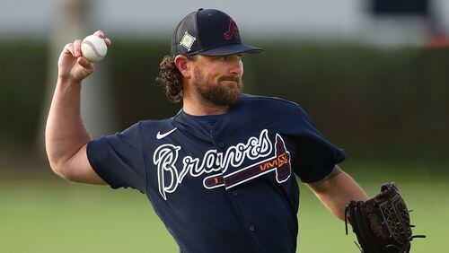 Braves pitcher Kirby Yates is back in the majors. (Curtis Compton / Curtis.Compton@ajc.com)