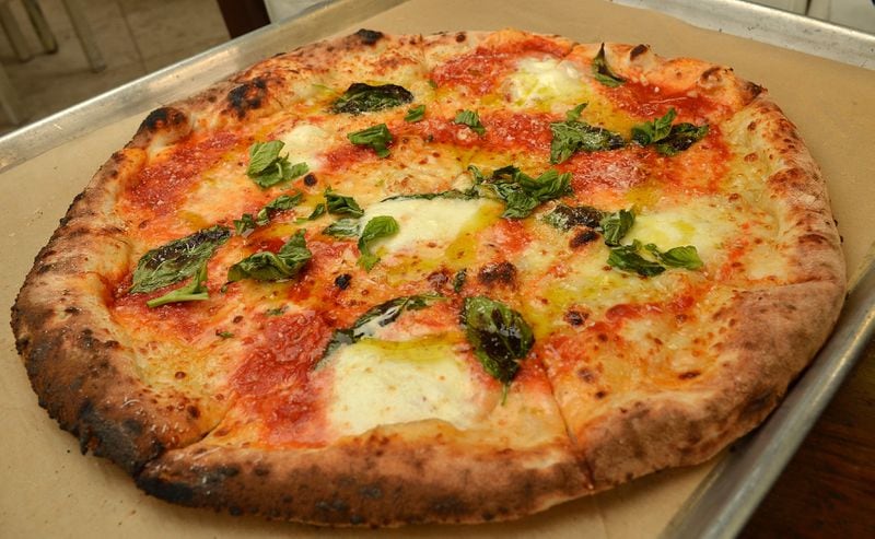 Margherita Pizza from Antico Pizza is becoming available in Delta One business class on flights to Europe and on trans-Pacific flights. (Chris Hunt for The Atlanta Journal-Constitution)