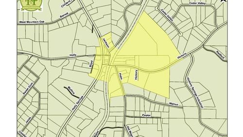 Study this map carefully if you plan to imbibe outdoors in Holly Springs. Public drinking will be allowed only within the boundaries of the newly created, downtown entertainment district. CITY OF HOLLY SPRINGS