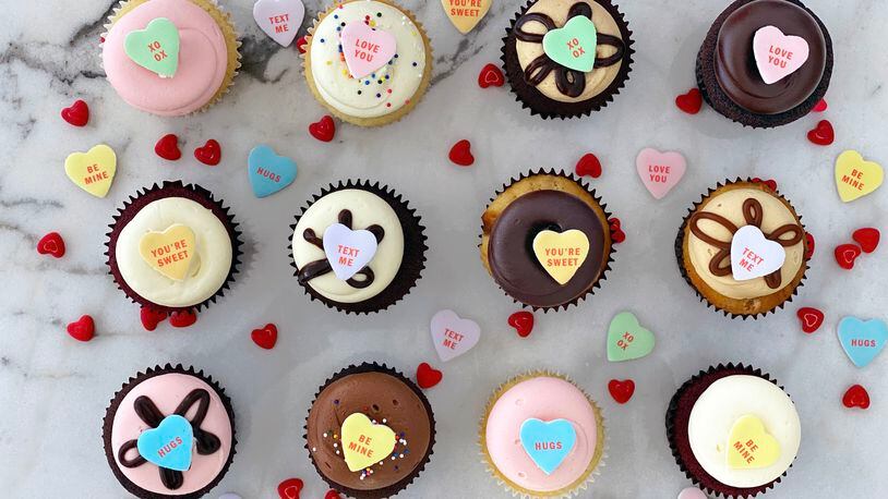 Gift your sweetie a dozen scrumptious cupcakes.