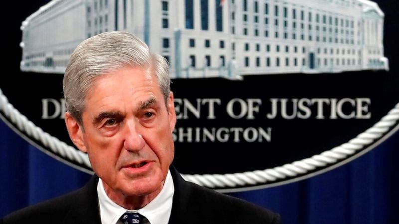 Special counsel Robert Muller speaks at the Department of Justice Wednesday, May 29, 2019, in Washington, about the Russia investigation.  