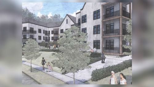 This is a drawing of a potential housing development in Decatur's Oakhurst neighborhood.