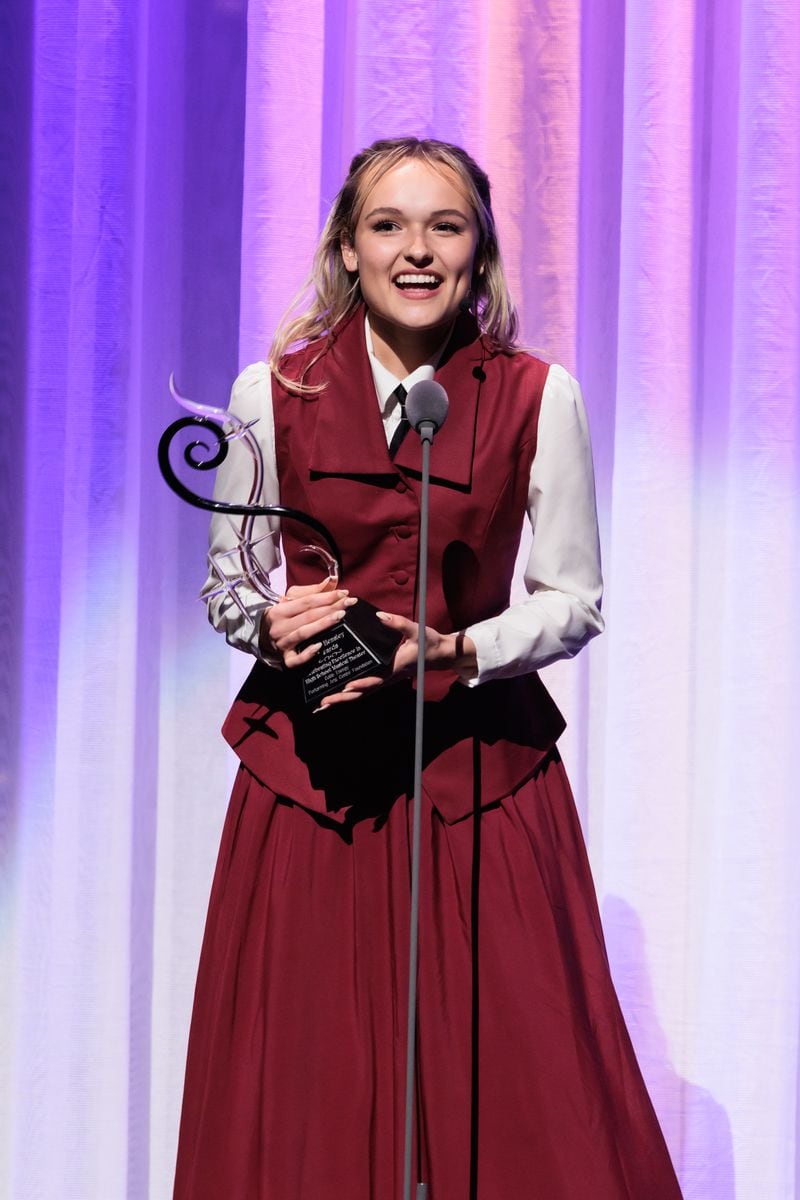 Emily Marx, a rising senior at Denmark High School, wins the 2023 Georgia High School Musical Theatre Award for leading actress presented by ArtsBridge Foundation in April 2023.