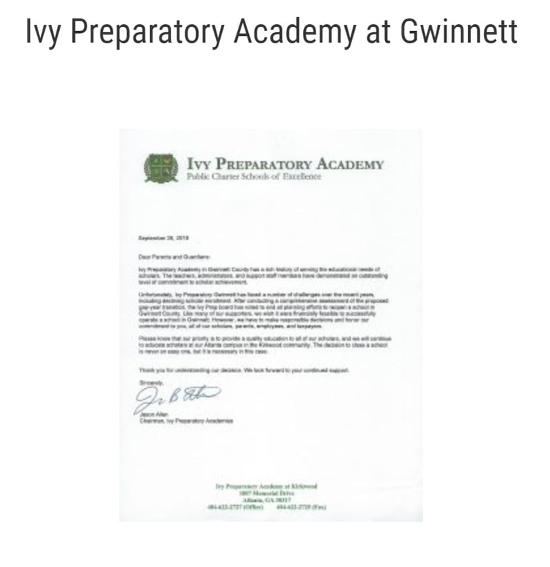 Can you read Ivy Prep's statement?