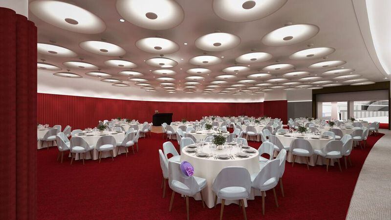 A rendering of a ballroom planned at the TWA Hotel. Source: MCR