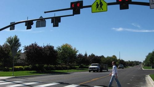 Sugar Hill is installing a pedestrian hybrid beacon, similar to the one pictured, at 440 Level Creek Road. (File Photo)