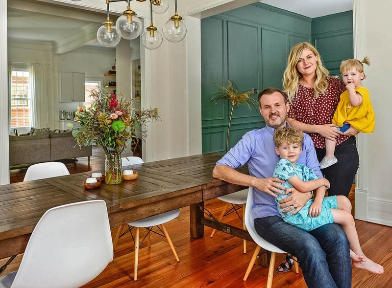 Drew and Kelly Jackson, with their children Dylan and Lucy, moved into their Grant Park home in 2017. The Victorian home, which has 4,500 square feet, was built in 1890. Text by Lori Johnston/Fast Copy News Service. (Christopher Oquendo www.ophotography.com)