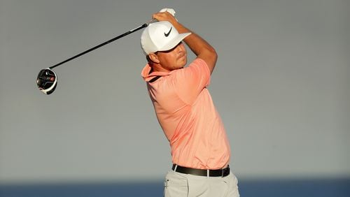 Keith Mitchell in action earlier this year during a Web.com event in the Bahamas. (Andy Lyons/Getty Images)