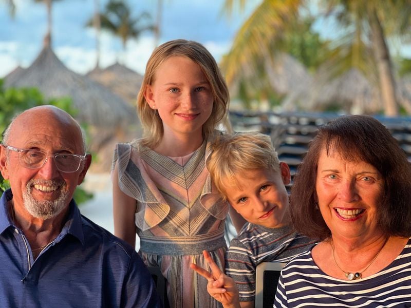 Posing for a smile on the beach in Aruba, (from left) Jack, Zara, Roman and Marianne Marraccini are ready for some fun.