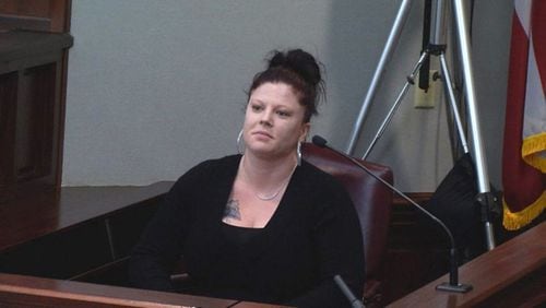 Daneila Doerr, a former prostitute, testifies about having sex with Ross Harris. (Screen grab from WSB-TV)