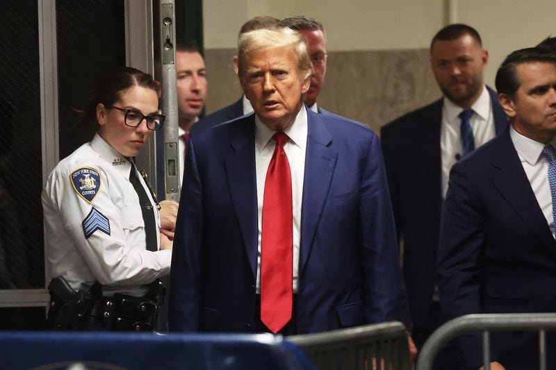 Former President Donald Trump at a March pretrial hearing in his New York hush money case.