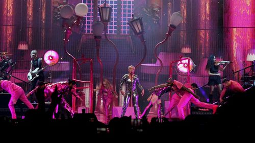 Pink returned to Atlanta's Philips Arena on April 21, 2018 with another dazzling production and sold-out show. Photo: Melissa Ruggieri/AJC