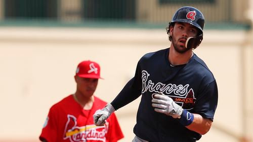 Atlanta Braves shortstop Dansby Swanson (7) hasn’t played since Saturday due to back tightness.