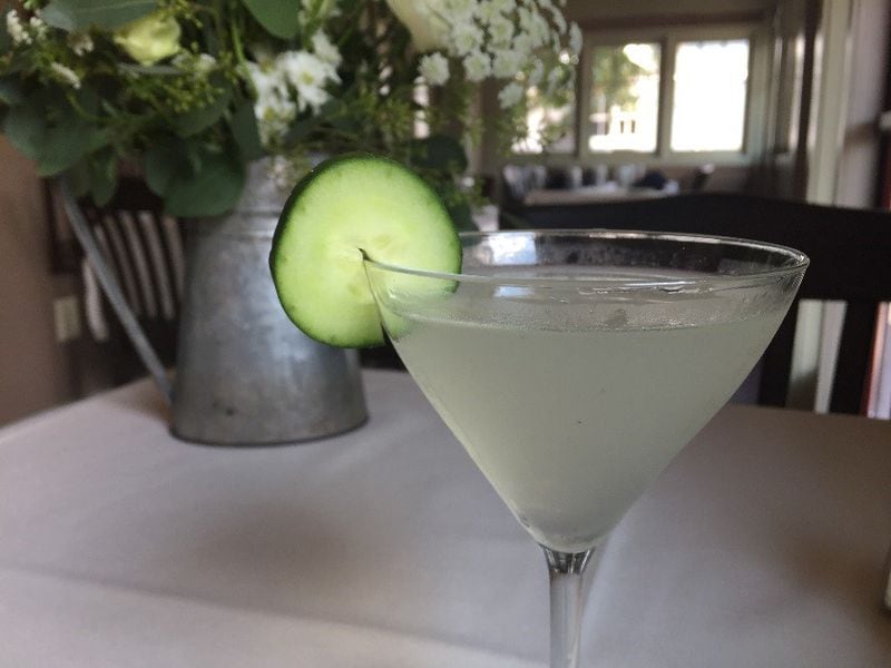A cucumber martini at Milton's Cuisine & Cocktails uses fresh cucumbers from the restaurant's own garden.