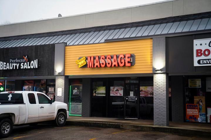 Young's Asian Spa in Acworth, Ga., was one of three massage parlors where a gunman shot and killed a total of eight people on Tuesday, March 16, 2021. (Nicole Craine/The New York Times)
