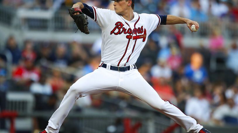 Max Fried of the Braves pitches against the Washington Nationals at SunTrust Park. (Photo by Todd Kirkland/Getty Images)
