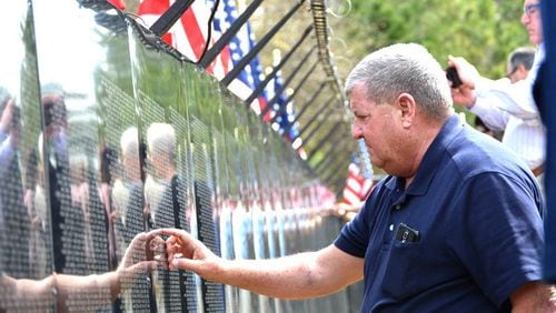 A ceremony recognizing Vietnam veterans and the completion of “The Wall That Heals,” a replica of the Vietnam Veterans Memorial being installed in Newtown Park, Johns Creek, has been moved to next spring. CITY OF JOHNS CREEK