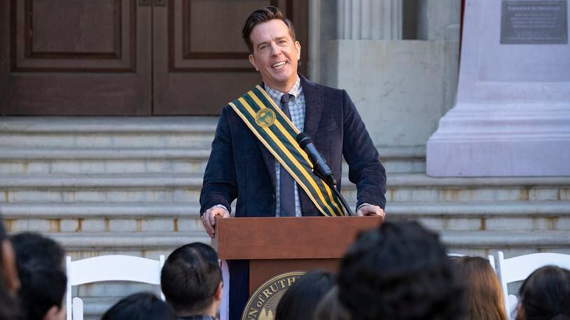 RUTHERFORD FALLS -- "Pilot" Episode 101 -- Pictured: Ed Helms as Nathan Rutherford -- (Photo by: Colleen Hayes/Peacock)