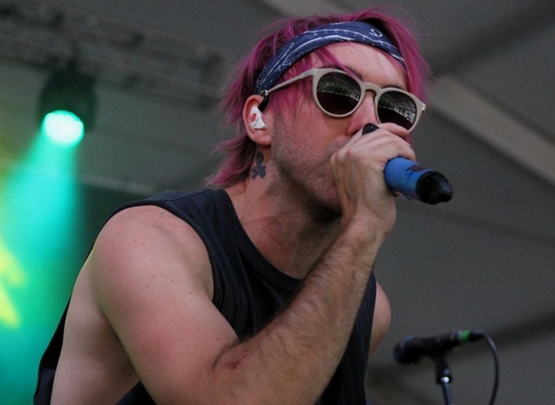  All Time Low frontman Alex Gaskarth entertains the crowd at Shaky Knees Music Festival at Atlanta's Central Park on May 6, 2018. Photo: Melissa Ruggieri/AJC