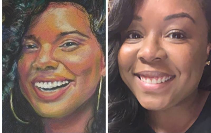 A comparison of the artist's rendering based on the human skull found in Gwinnett County and Brittany Davis, the woman eventually identified.