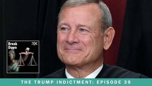 Is Donald Trump immune from prosecution? Chief Justice John Roberts and the Supreme Court heard presidential immunity arguments that could affect the Fulton County prosecution of former President Donald Trump. Those arguments and other developments are covered in the latest episode of the AJC's 'Breakdown' podcast. (J. Scott Applewhite/AP file)