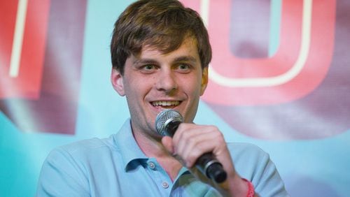 Yik Yak co-founder Tyler Droll discussed the app during the ChooseATL South By Southwest Interactive panel at the Speakeasy in Austin, Texas, on March 13, 2016.