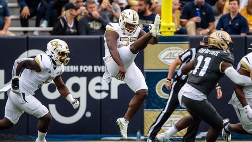 Georgia Tech punter Pressley Harvin launches a kick against Central Florida at Bobby Dodd Stadium Sept. 19, 2020.