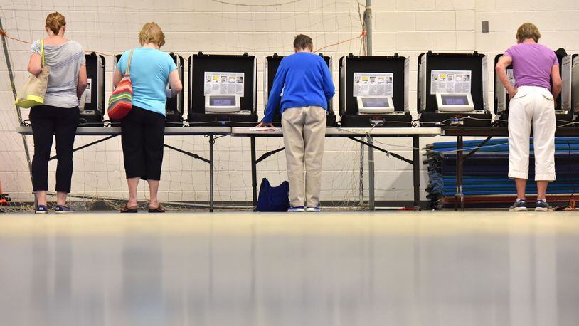 May 24, 2016 Atlanta - DeKalb County voters go to the polls at Henderson Mill Elementary School on Georgia’s primary election day Tuesday morning, May 24, 2016. The DeKalb CEO, District attorney and several other races are on the ballot, as well as an extension of the DeKalb schools E-Splost. HYOSUB SHIN / HSHIN@AJC.COM
