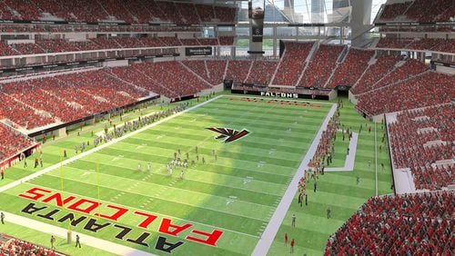 Falcons' Mercedez-Benz Stadium will seat 70,000 fans.