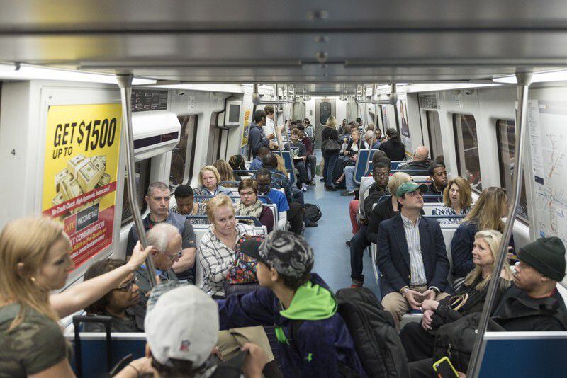 MARTA saw a burst of new riders after I-85 bridge collapse March 30. But an Atlanta Journal-Constitution analysis of ridership statistics suggests the boost did not last. (DAVID BARNES / DAVID.BARNES@AJC.COM)