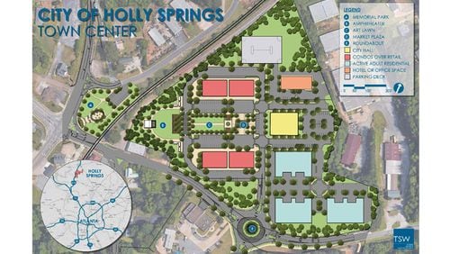 Holly Springs has moved forward on its Town Center redevelopment by approving the preparation of construction documents and other tasks for a proposed parking garage. CITY OF HOLLY SPRINGS