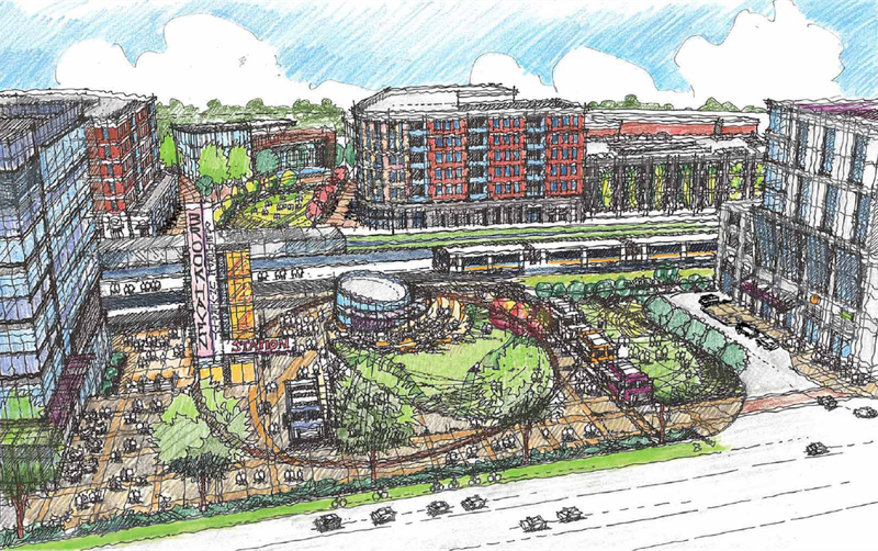 A rendering of the development proposed for Brookhaven MARTA Station, courtesy of Cooper Carry.