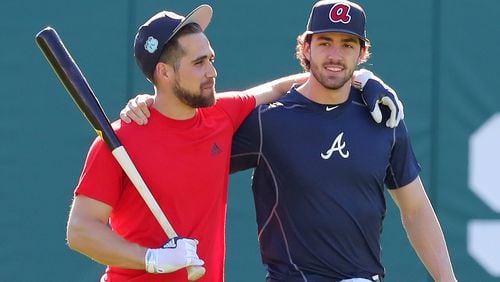 Ender Inciarte (left) and Dansby Swanson arrived as Braves together followed trade from Arizona last season.