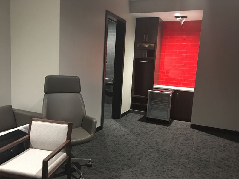  Atlanta United's manager's office. It is near the locker room.