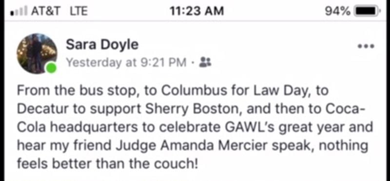 Facebook post by Judge Sara Doyle. (Facebook)