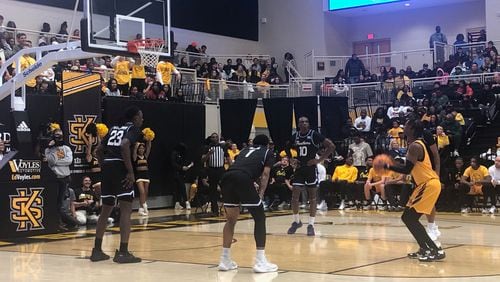 Simeon Cottle prepares to shoot a free throw on Saturday, Dec. 2, 2023, against Georgia State. Cottle scored a career-high 27 points in the 88-77 win.