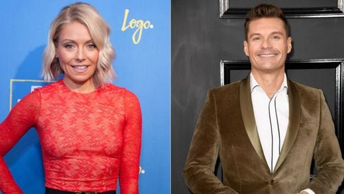 Kelly Ripa, left, is defending co-host, Ryan Seacrest, ahead of the Oscars after a former make-up artist accused Seacrest of sexual harassment.