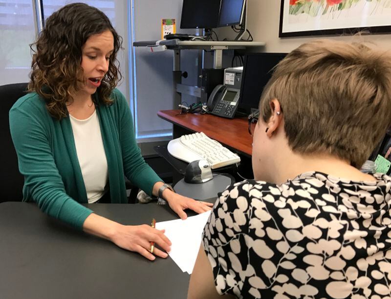 Lisa Christian and Amanda Mitchell, researchers at The Ohio State University Wexner Medical Center, review data from a new study showing that women with higher financial stress related to their pregnancies were more likely to deliver babies of low birth weight.