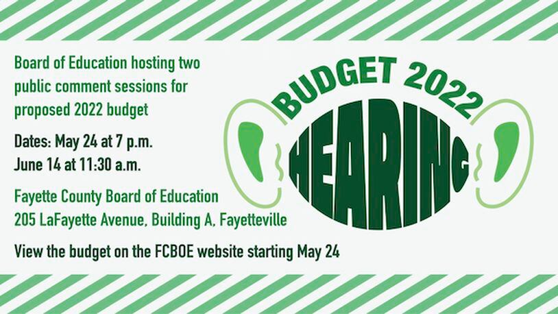 Members of the public must attend Fayette's school budget meetings in person in order to comment on next year's plan. Courtesy FCBOE