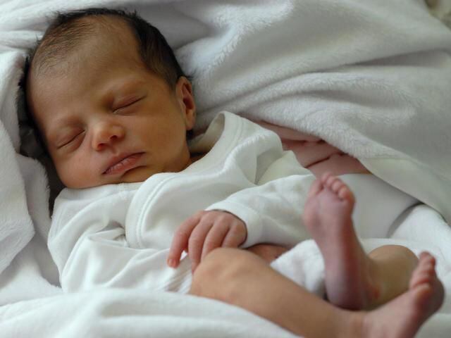 Sam Alexis Woods, Tiger Woods' newborn daughter in June of 2007.