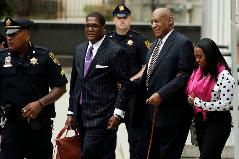  Bill Cosby arrives for his sexual assault trial at the Montgomery County Courthouse, Monday, June 5, 2017, in Norristown, Pa. (AP Photo/Matt Slocum)