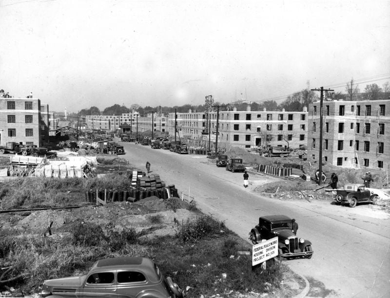 The nation’s first public housing project was Techwood Homes near downtown, built to replace a massive shantytown just off the Georgia Tech campus. President Franklin D. Roosevelt dedicated the project — constructed only for white residents — in 1935. (AJC file)