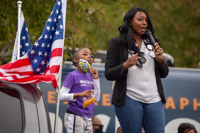 Nicole Love Hendrickson's campaign to become chair of the Gwinnett County Commission helped motivate Democratic voters there. That same enthusiasm fueled former Vice President Joe Biden's performance in the onetime Republican stronghold, where election results show he won 56% of the vote. (Rebecca Wright for the Atlanta Journal-Constitution) 