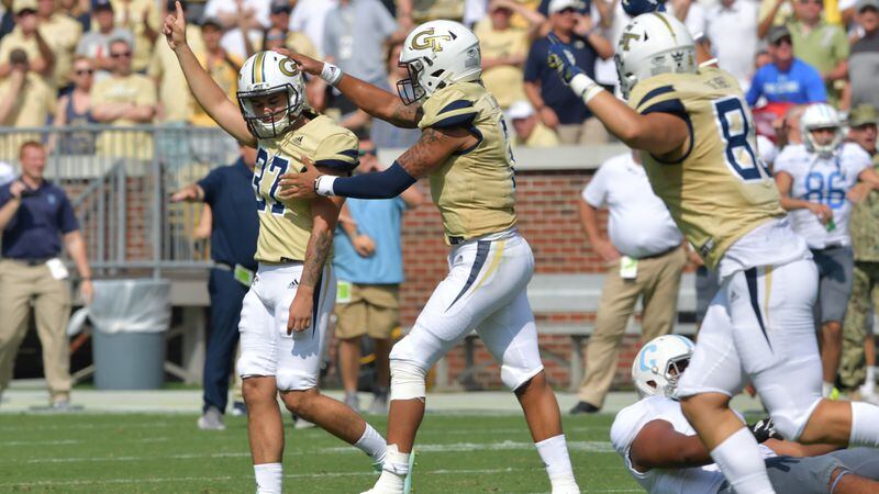 Tech's kicking game will get attention this spring, with early enrollee Steven Verdisco joining Brenton King (37) and Wesley Wells. Also, Jude Kelley, considered the nation's No. 5 kicker, is expected to join the Jackets this fall.