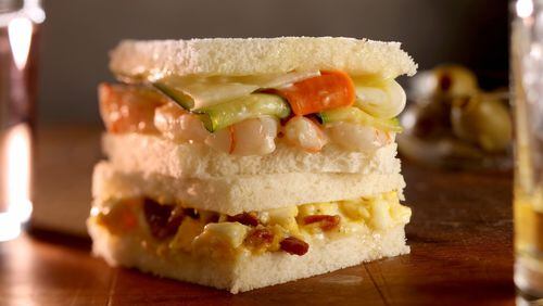 Shrimp and vegetable tramezzino, top, and carbonara tramezzino, are two of myriad types of the Italian sandwich. Food styling by Lisa Schumacher. Michael Tercha/Chicago Tribune/TNS