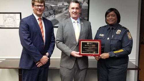 TSA Administrator, David Pekoske, recently presented the Metropolitan Atlanta Rapid Transit Authority Police Department with their “Gold Standard” award. CONTRIBUTED