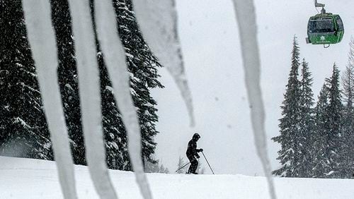 A skier takes advantage of the snowy conditions at Silver Mountain in Kellogg, Idaho. The Shoshone County Sheriff's Office said Tuesday it received reports of up to three separate avalanches on the mountain.