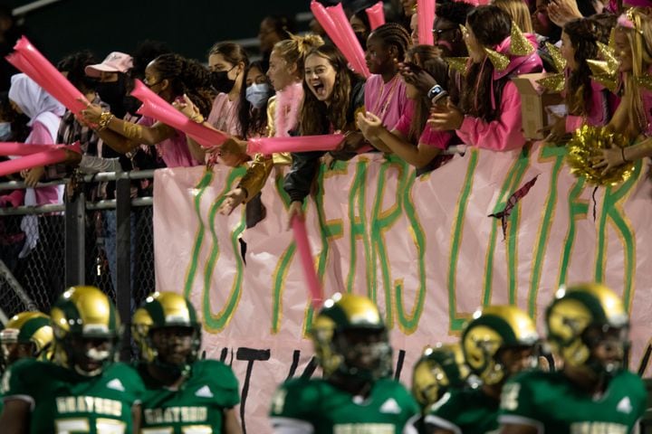 The Grayson Rams take the field during a GHSA high school football game between the Grayson Rams and the Brookwood Broncos at Grayson High School in Loganville, Ga. on Friday, October 22, 2021. (Photo/Jenn Finch)