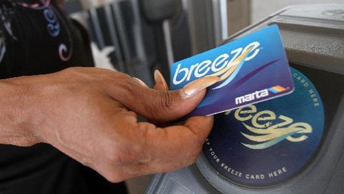 MARTA Breeze card being used by a rider at a train station. The last time MARTA increased their afres was in 2011. Photo by Vino Wong